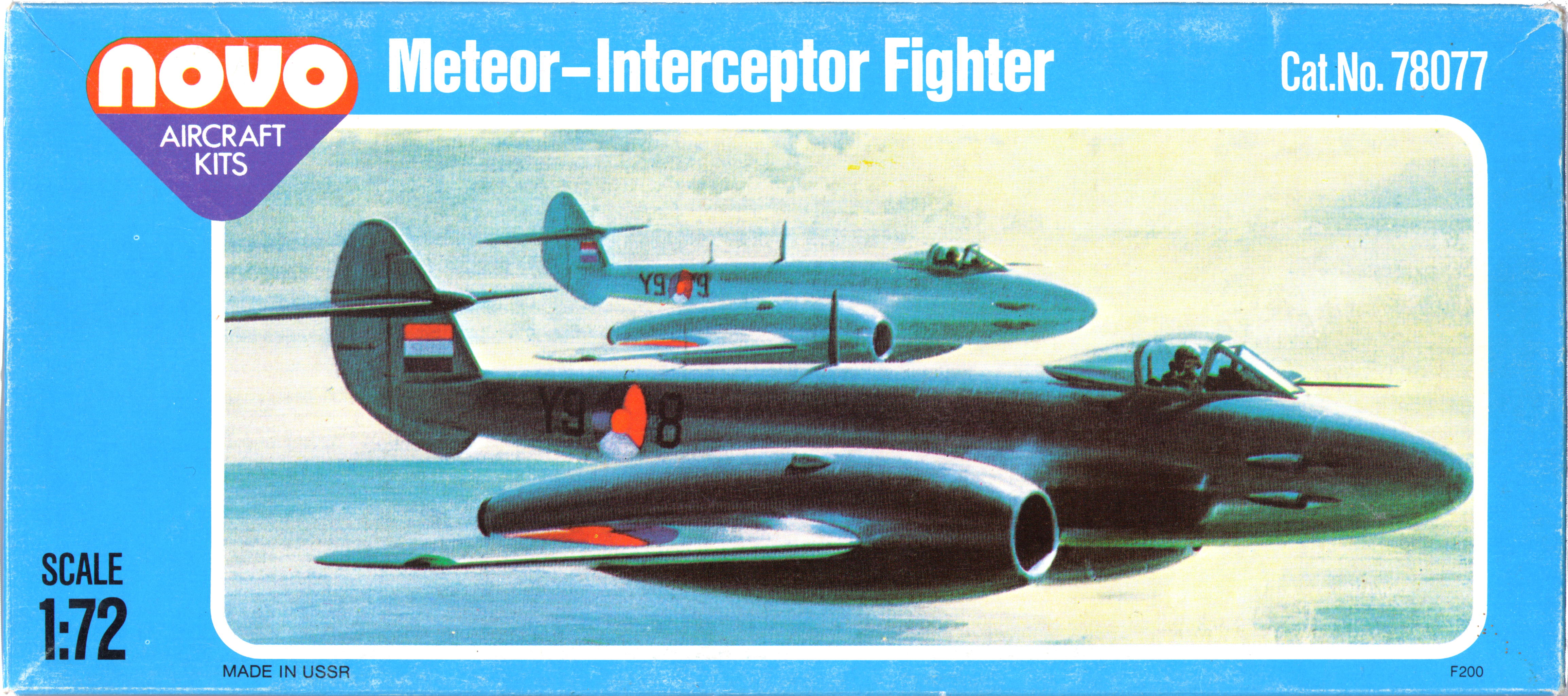 Коробка F200 Gloster Meteor F.Mk.IV Interceptor fighter, NOVO Toys Ltd, 1979-1980